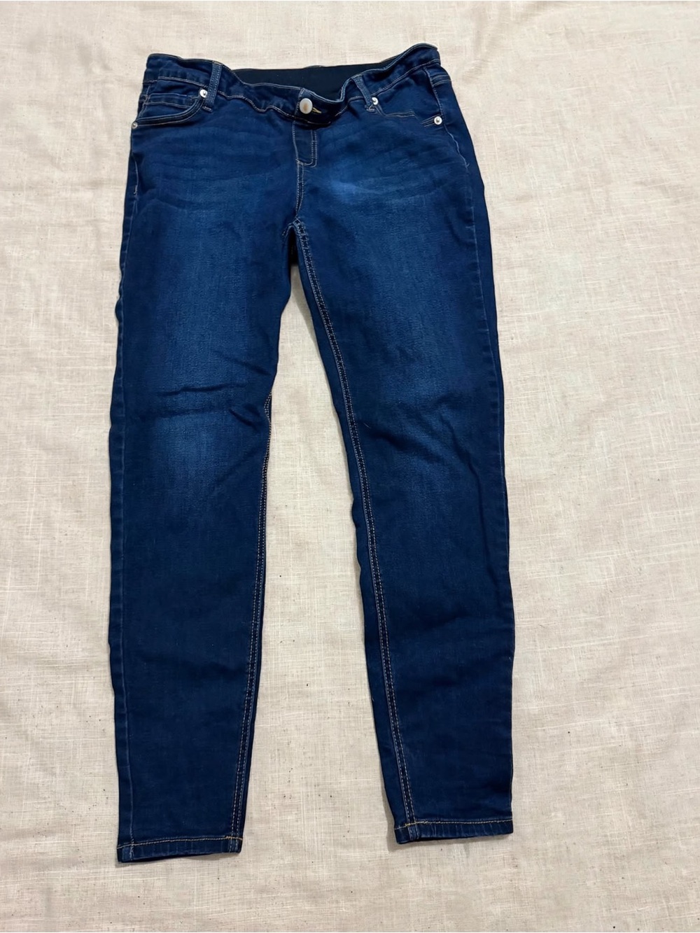 Time and Tru Maternity Jeans L (12-14) Dark Wash Skinny Over Bump